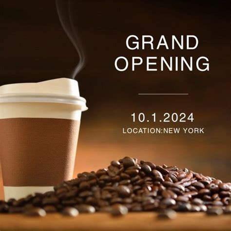 Black Grand Opening Coffee Instagram Post Template And Ideas For Design