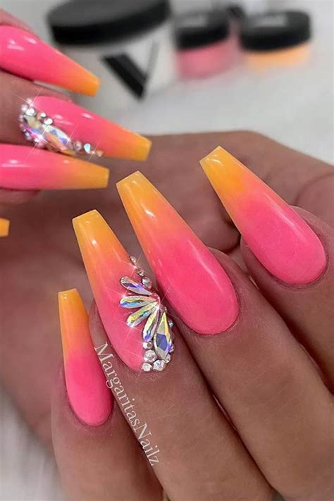 Fabulous Summer Nails With Orange And Pink Cobphotos