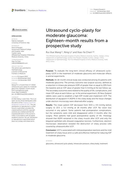 Pdf Ultrasound Cyclo Plasty For Moderate Glaucoma Eighteen Month