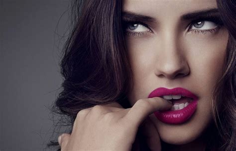Adriana Lima Victorias Secret Brunette Women Face Hd Wallpaper Rare