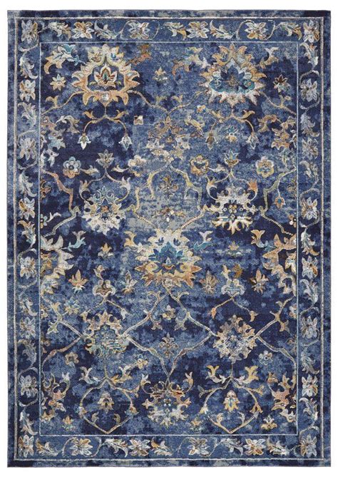 Choose a wool rug to enhance your living room or bedroom. Amory Contemporary Jacobean Blue Area Rug | Area rugs ...