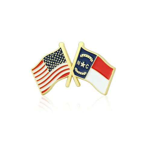 North Carolina And Usa Crossed Flag Pins Lapel Pins Flag Pin