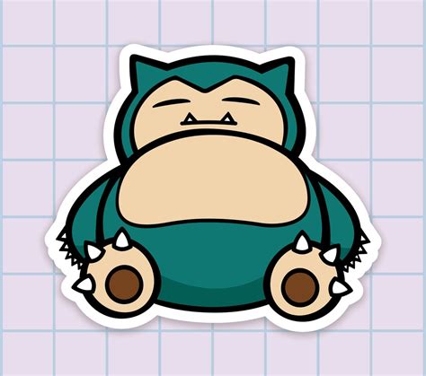 Snorlax Sticker Video Game Stickers Laptop Stickers Aesthetic Etsy