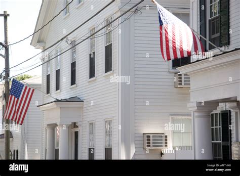 White Cape Cod Homes In Edgartown Marthas Vineyard Stock Photo Alamy