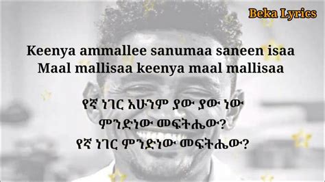 Hachalu Hundessa Oromifa Music With Amharic Lyrics Youtube