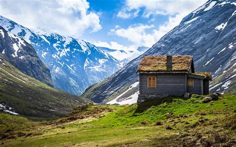 Wallpaper The Norway Scenery Mountains And Houses 2560x1440 Qhd