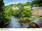 View Of New Lanark Heritage Site, Lanarkshire In Scotland, United ...