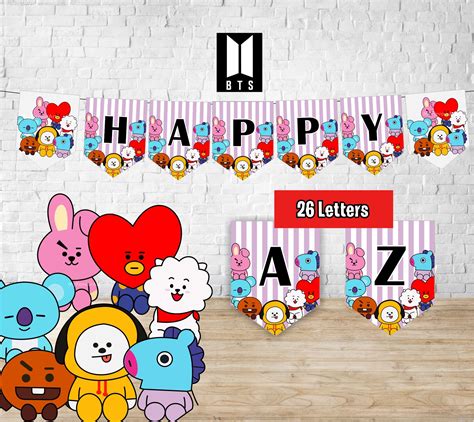 Happy Birthday Bt21 Cake Topper Printable Simple Birthday Cake Ideas