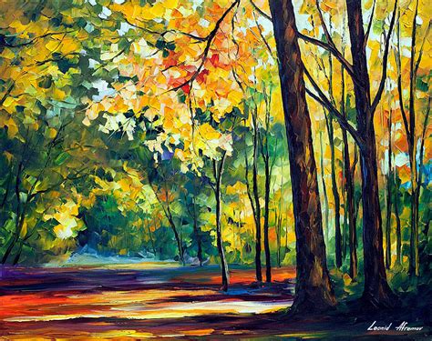 Morning Forest — Palette Knife Oil Painting On Canvas By Leonid Afremov