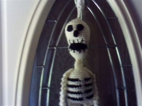 Spooky Hanging Skeleton Halloween Decoration Crochet Plush Etsy