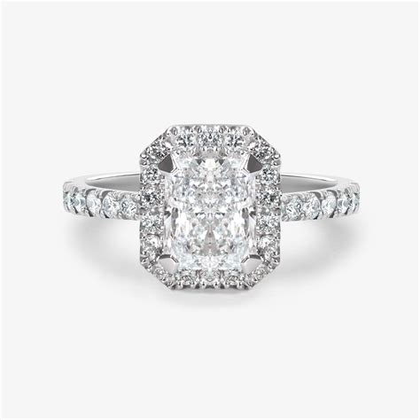 Virtue Radiant Cut Halo Diamond Engagement Ring Veale Fine Jewellery