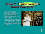 Section IV: A Limited Monarchy in England (Pages
