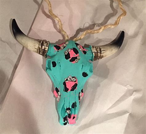 Cow Skull Rearview Mirror Bling And Wall By Redneckbarbiedoll