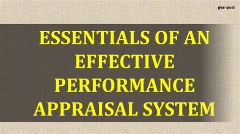 Essentials Of An Effective Performance Appraisal System Youtube