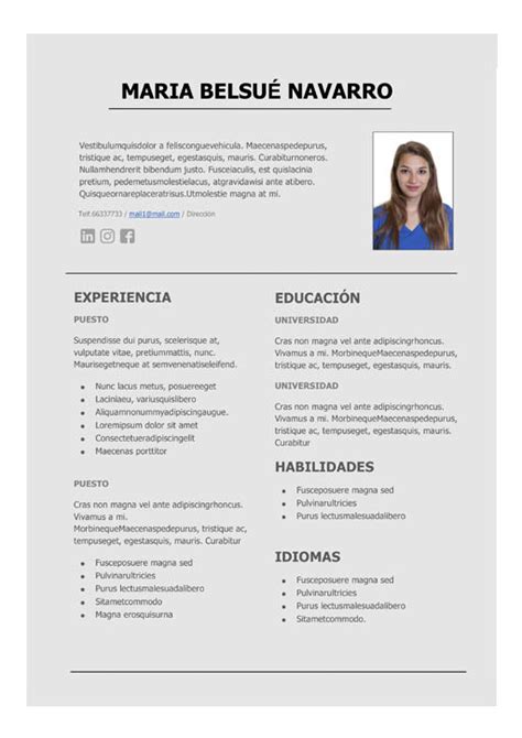 Curriculum básico para grupos de garantía social. Ejemplo De Curriculum Vitae En Español Pdf - Compartir Ejemplos
