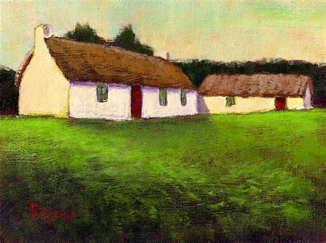 Irish Thatched Roof Cottages Painting By Bernie Rosage Jr Pixels