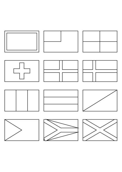 Printable Country Flags Coloring Pages