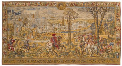 Belgian Tapestry Wall Hanging Brussels Scene Hunting Wall Tapestry