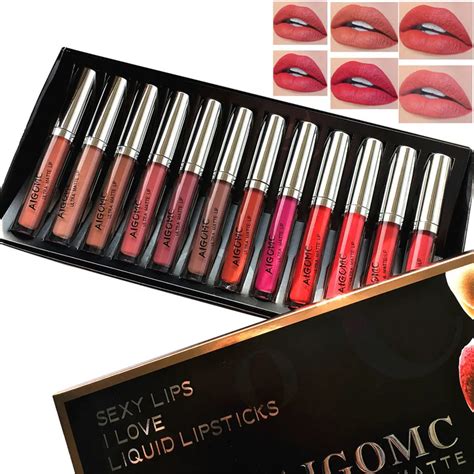 New Brand Liquid Matte Lipstick Set 12pc Fashion Waterproof Matte Liquid Lipstick Cosmetic Sexy