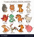 Set of isolated chinese zodiac animals signs Vector Image