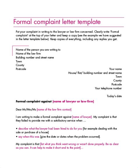 Complaint Letter Template In Word Free Download