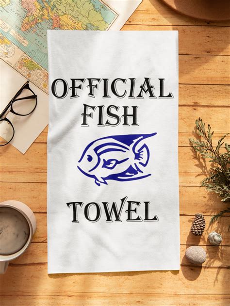 Official Fish Hand Towel Custom Made Vinyl Decal Towels Etsy