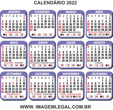 Grade Calendário 2022 Para Montagem Imagem Legal