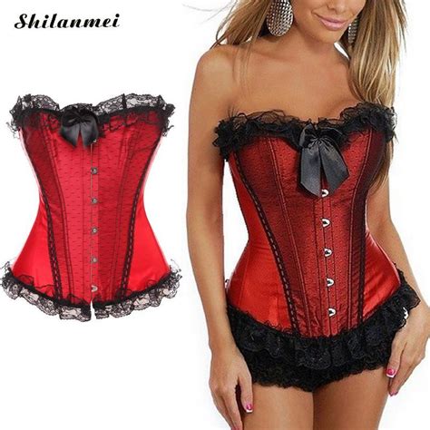 Red Waist Trainer Corsets Hot Shapers Waist Cincher With Lace Women