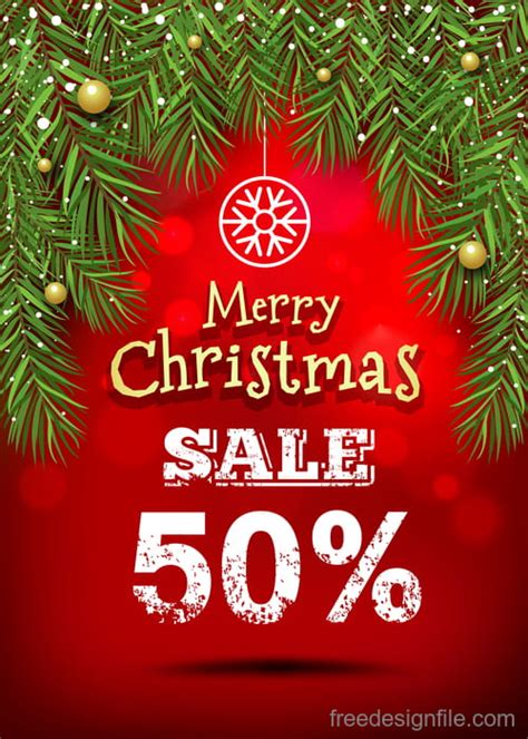 Christmas Discount Sale Poster Template Vectors Eps Uidownload