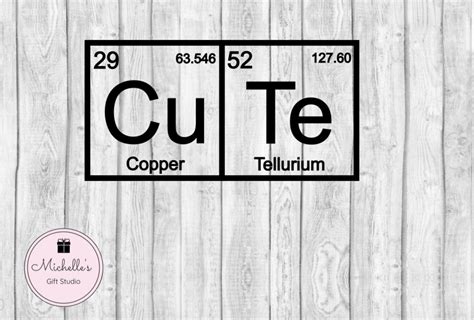 Cute Svg Cute Periodic Table Svg Periodic Table Svg Cute Etsy
