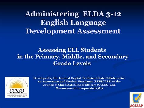 Ppt Administering Elda K And Elda 1 2 English Language Development