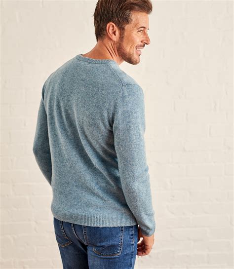 Kingfisher Lambswool V Neck Knitted Sweater Woolovers Uk