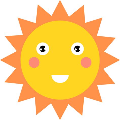 Smiling Sun Cartoon Clipart Design Illustration 9304142 Png