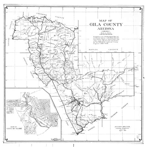 Gila County Map Of Gila County Arizona Compiled From Us Geological