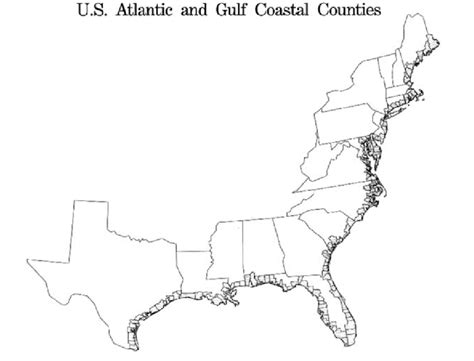 A Map Of 168 Coastal Counties From Texas Through Maine Download