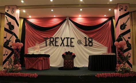 18th Debut Birthday Theme Setup Music With Red And Black Coloured