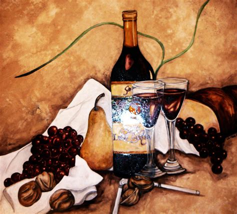 Red Wine Still Life Painting By Jean Habeck Fine Art America