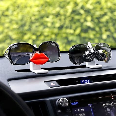 Mustache Dashboard Car Sunglasses Holders Case Clip Glasses Mount Car