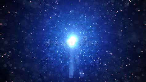 Blue Lens Flares And Flying Particles Stock Illustration Illustration