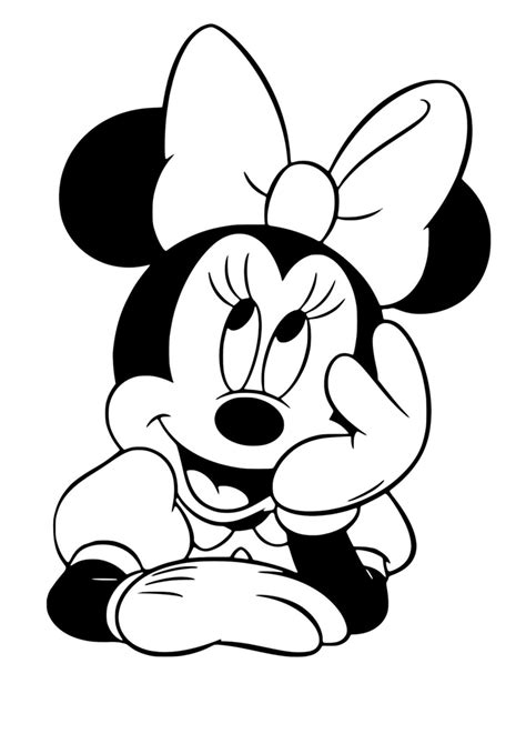Retrato De Minnie Mouse Para Colorear Imprimir E Dibujar Coloringonlycom