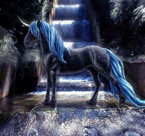 Blue Unicorn Unicorn Painting Mythical Creatures Art Unicorn Artwork