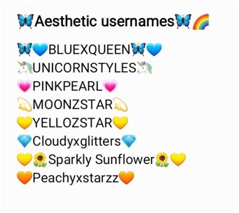 Aesthetic Usernames Aesthetic Usernames Name For Instagram