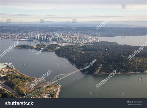 Aerial View Lions Gate Bridge Stanley Stock Photo Edit Now 482363530