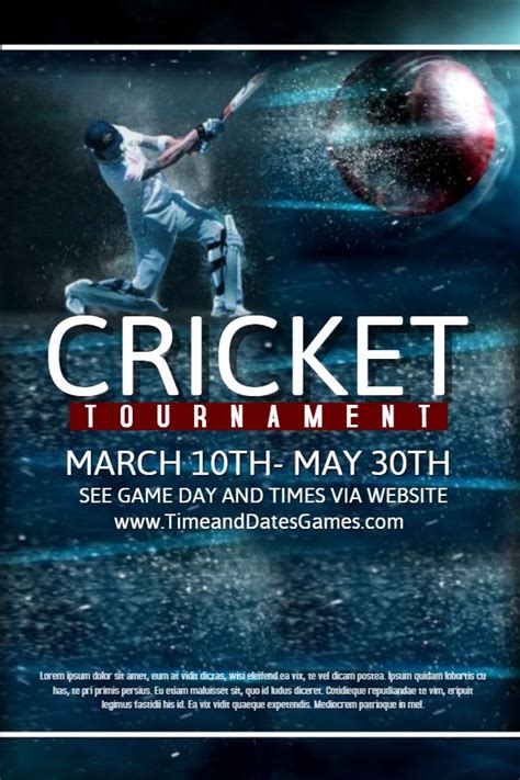 printable cricket poster flyer template design click to customize cricket poster poster