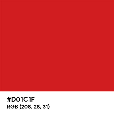 Fiery Red Pantone Color Hex Code Is D01c1f