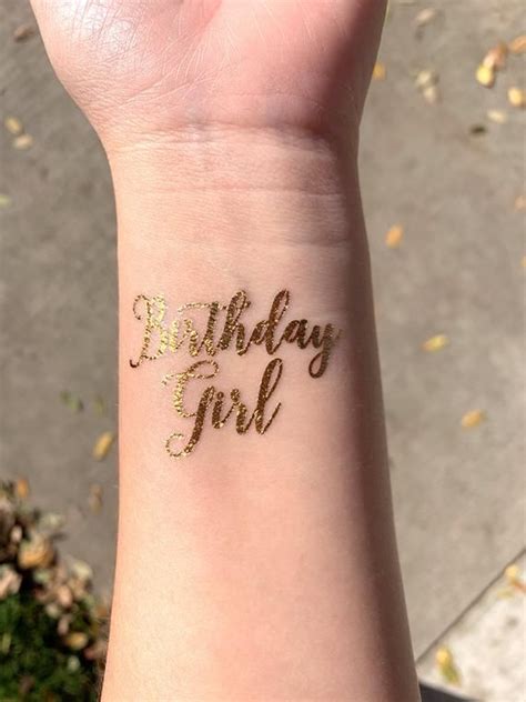 birthday girl birthday squad temporary real gold foil tattoo etsy foil tattoo girl birthday