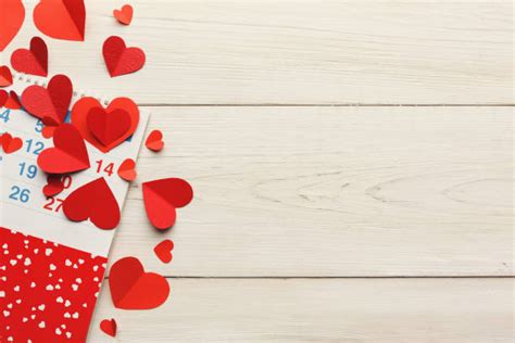Feliz Día De San Valentín Madera Calendario Para El 14 De Febrero