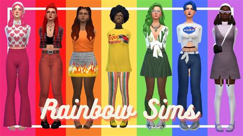 Rainbow Sims 🌈 The Sims 4 Cas Youtube