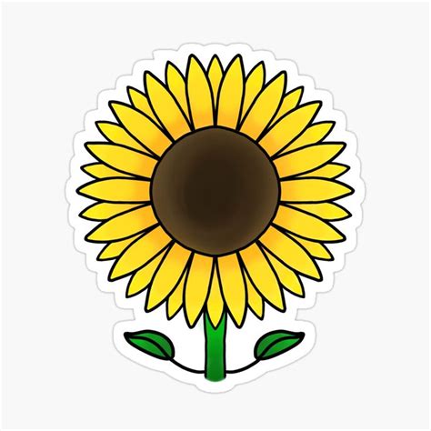 Sunflower Glossy Sticker By Bluedonut Sunflower Sticker Sunflower