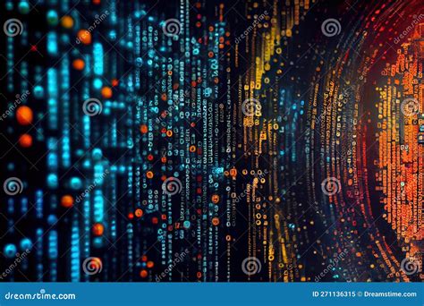 Abstract Futuristic Cyberspace With Binary Code Stock Illustration